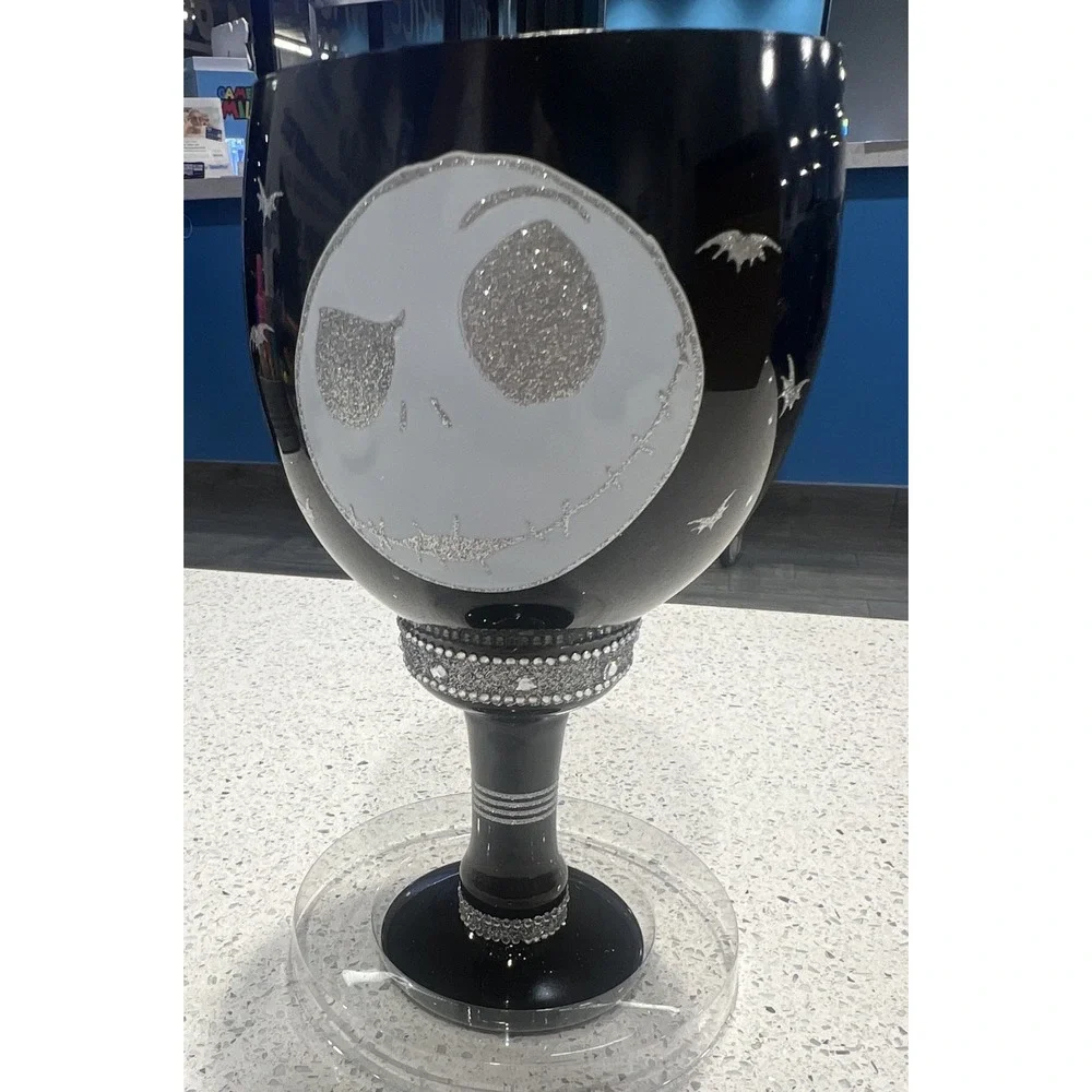 Disney Nightmare Before Christmas Glass Goblet 40 oz Black Halloween